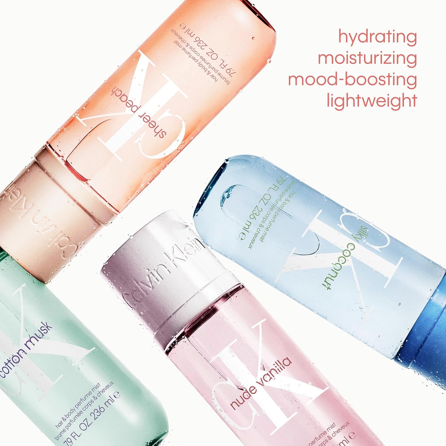 Calvin Klein Hair & Body Perfume Mists – Hydrating Fragrance for Women & Men – Refreshes Skin All Day – Gourmand, Fruity, Vanilla & Floral Scent Options